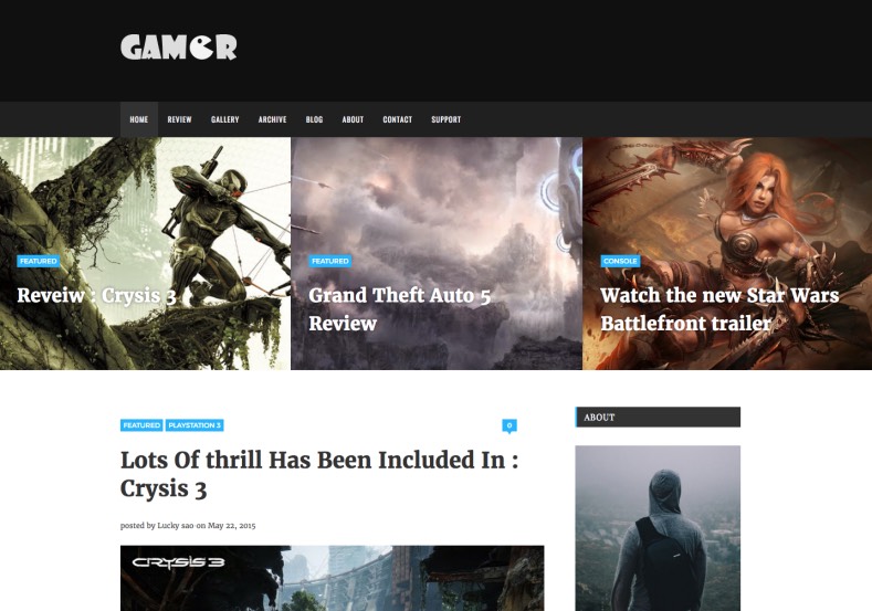 قالب Gamer